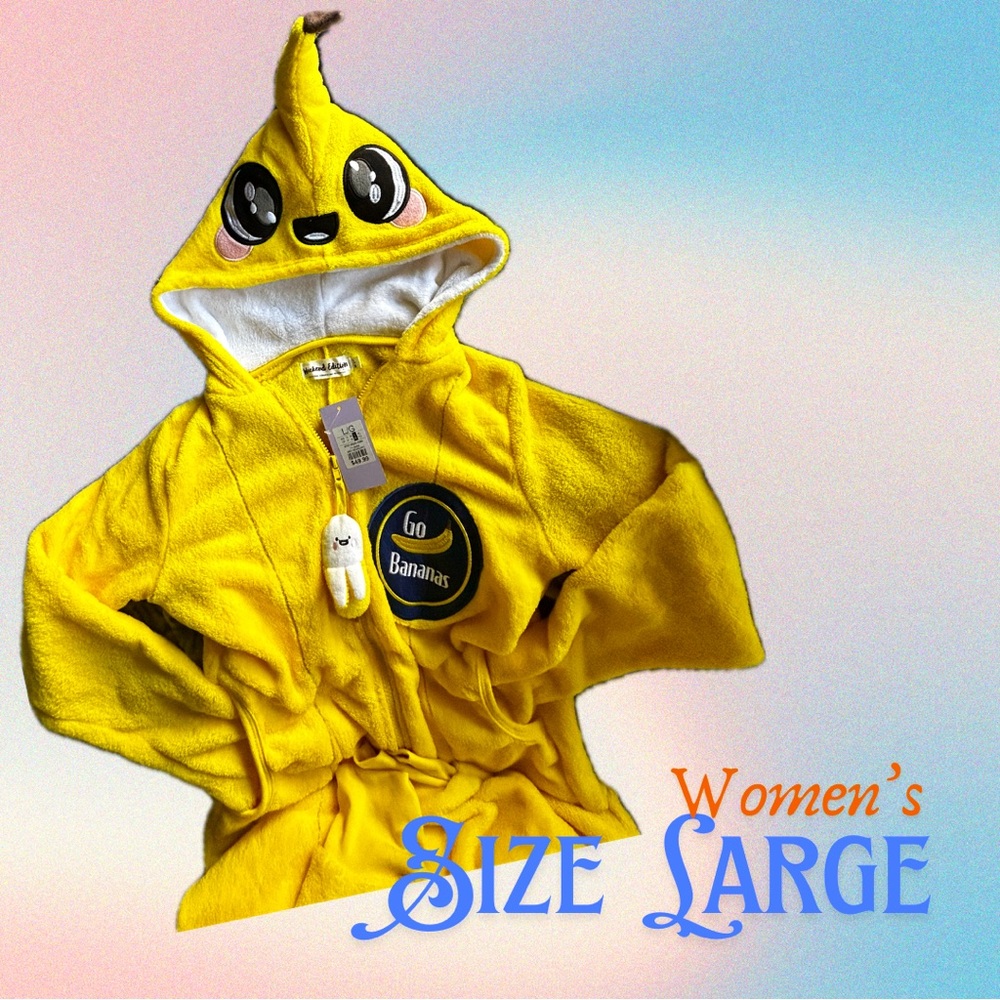 Adult Plush Banana Onesie | Size L